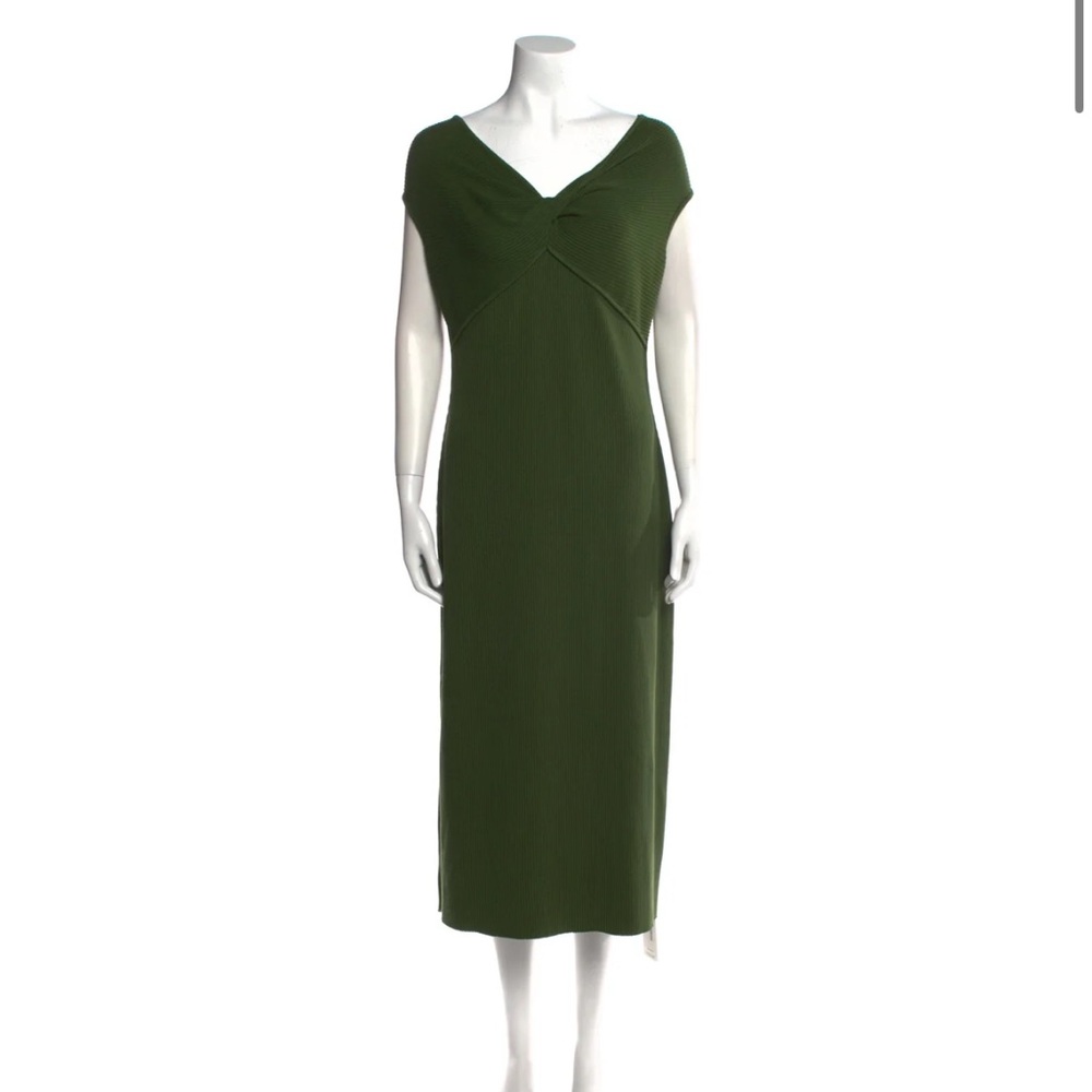 vince v-neck mid length dress